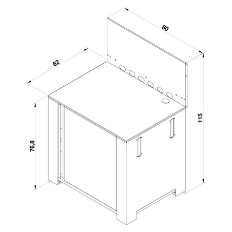 MODULO PLANCHA ACCIAIO INOX E NERO