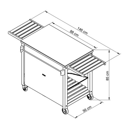 CARRELLO EMILE IN HPL E LEGNO