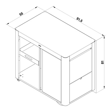 CARRELLO ACHILLE INOX CON PORTE