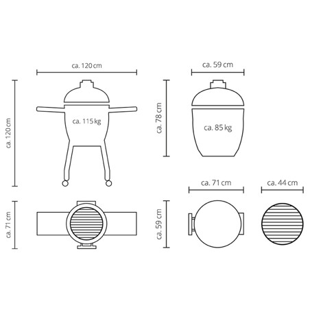 Monolith BARBECUE A CARBONE MONOLITH BASIC NERO CON CARRELLO